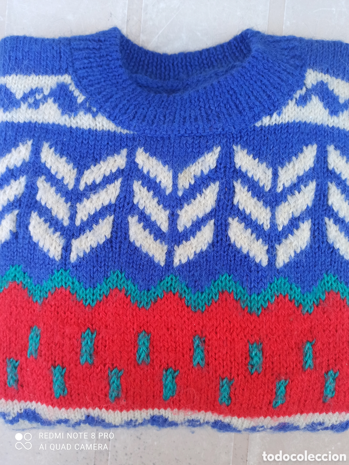 Vintage: Jersey de lana Phildar, hecho a mano. - Foto 3