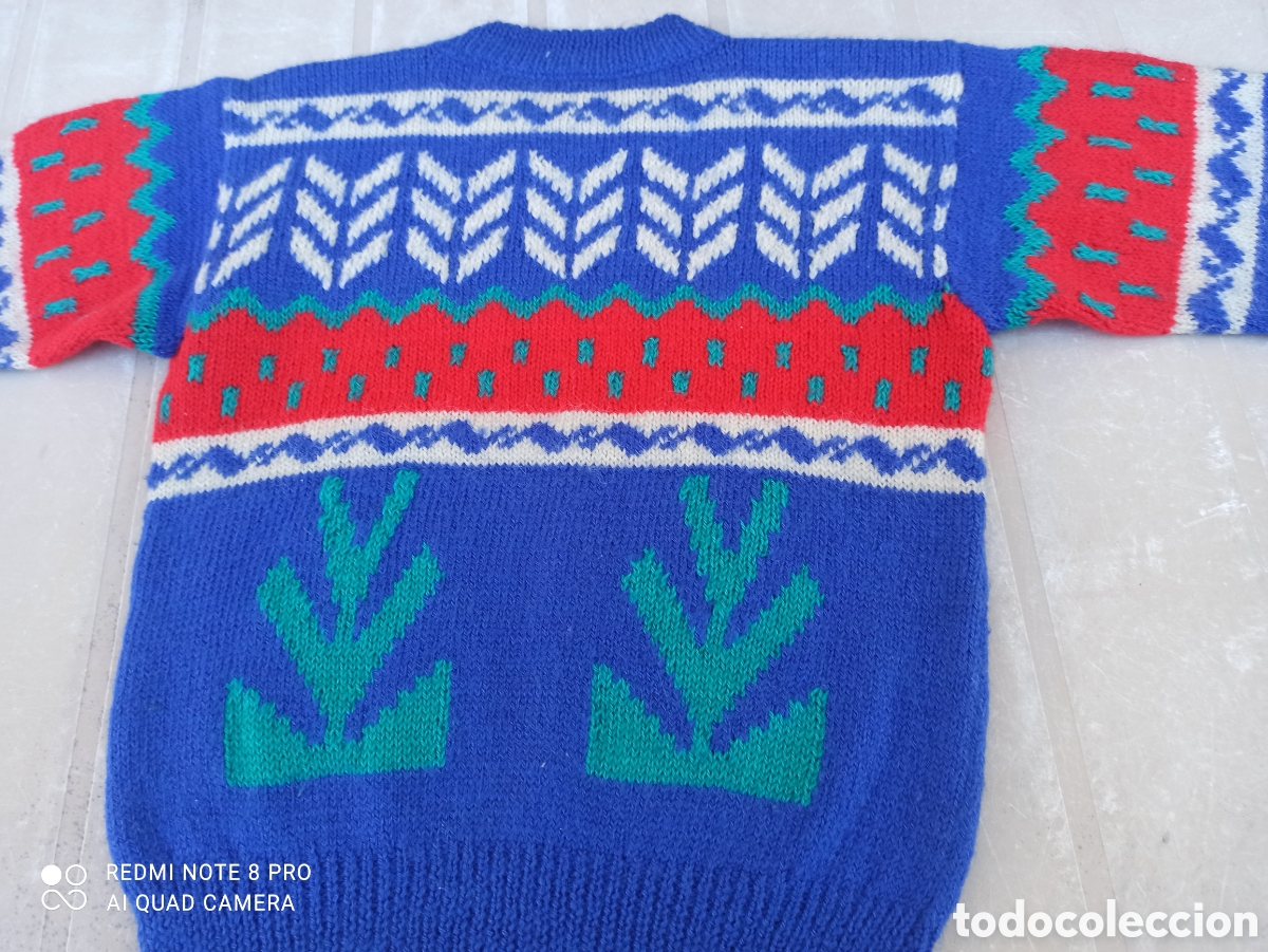 Vintage: Jersey de lana Phildar, hecho a mano. - Foto 4