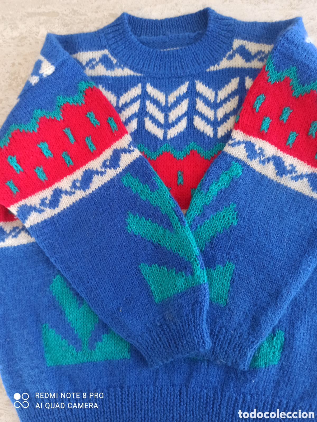 Vintage: Jersey de lana Phildar, hecho a mano. - Foto 1