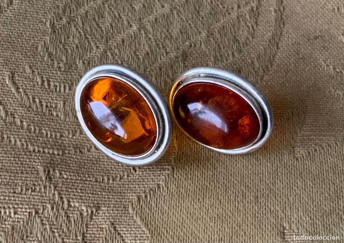 Vintage: PENDIENTES &Aacute;MBAR B&Aacute;LTICO Y PLATA LEY - Foto 6