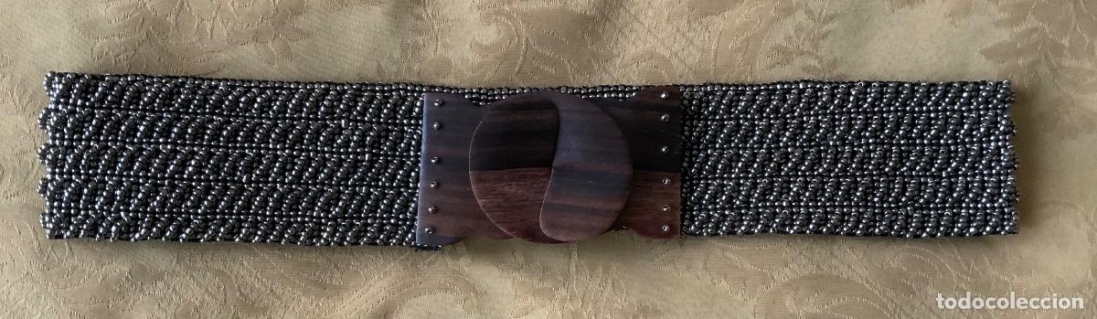 Vintage: CINTURON DE ABALORIOS MET&Aacute;LICOS Y MADERA - Foto 1
