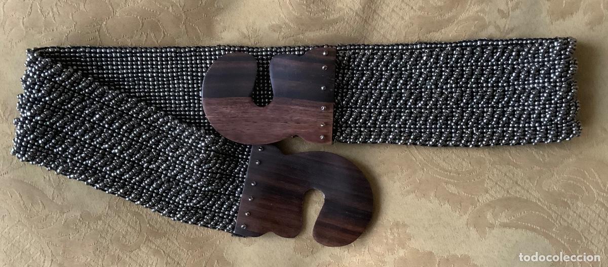 Vintage: CINTURON DE ABALORIOS MET&Aacute;LICOS Y MADERA - Foto 5