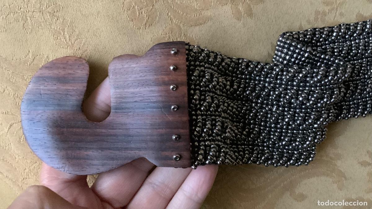 Vintage: CINTURON DE ABALORIOS MET&Aacute;LICOS Y MADERA - Foto 8