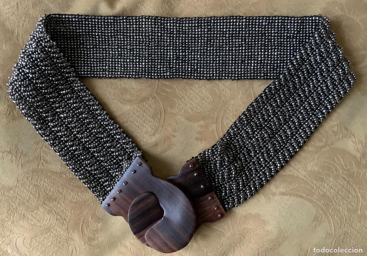 Vintage: CINTURON DE ABALORIOS MET&Aacute;LICOS Y MADERA - Foto 13