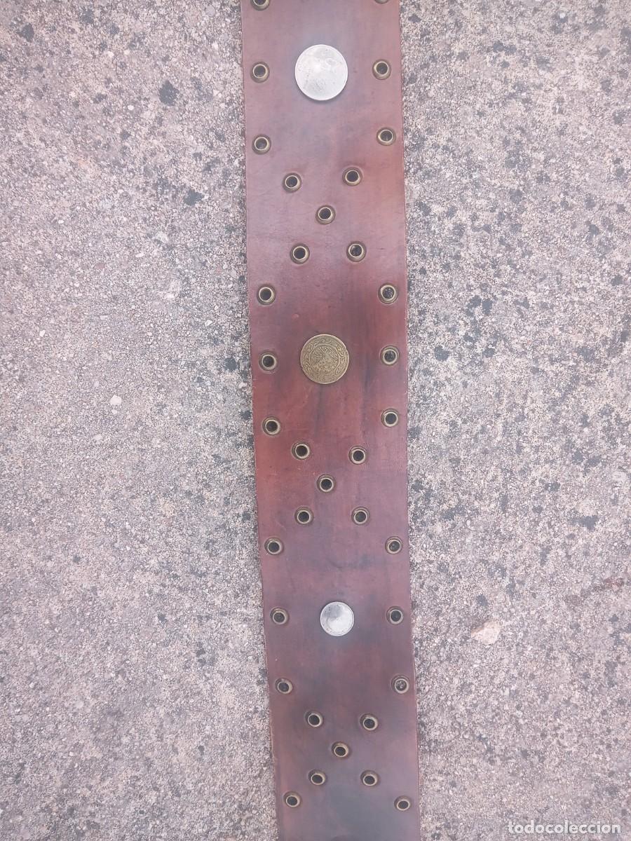 Vintage: BONITO CINTURON DE CUERO Y MONEDAS ANTIGUO. - Foto 12