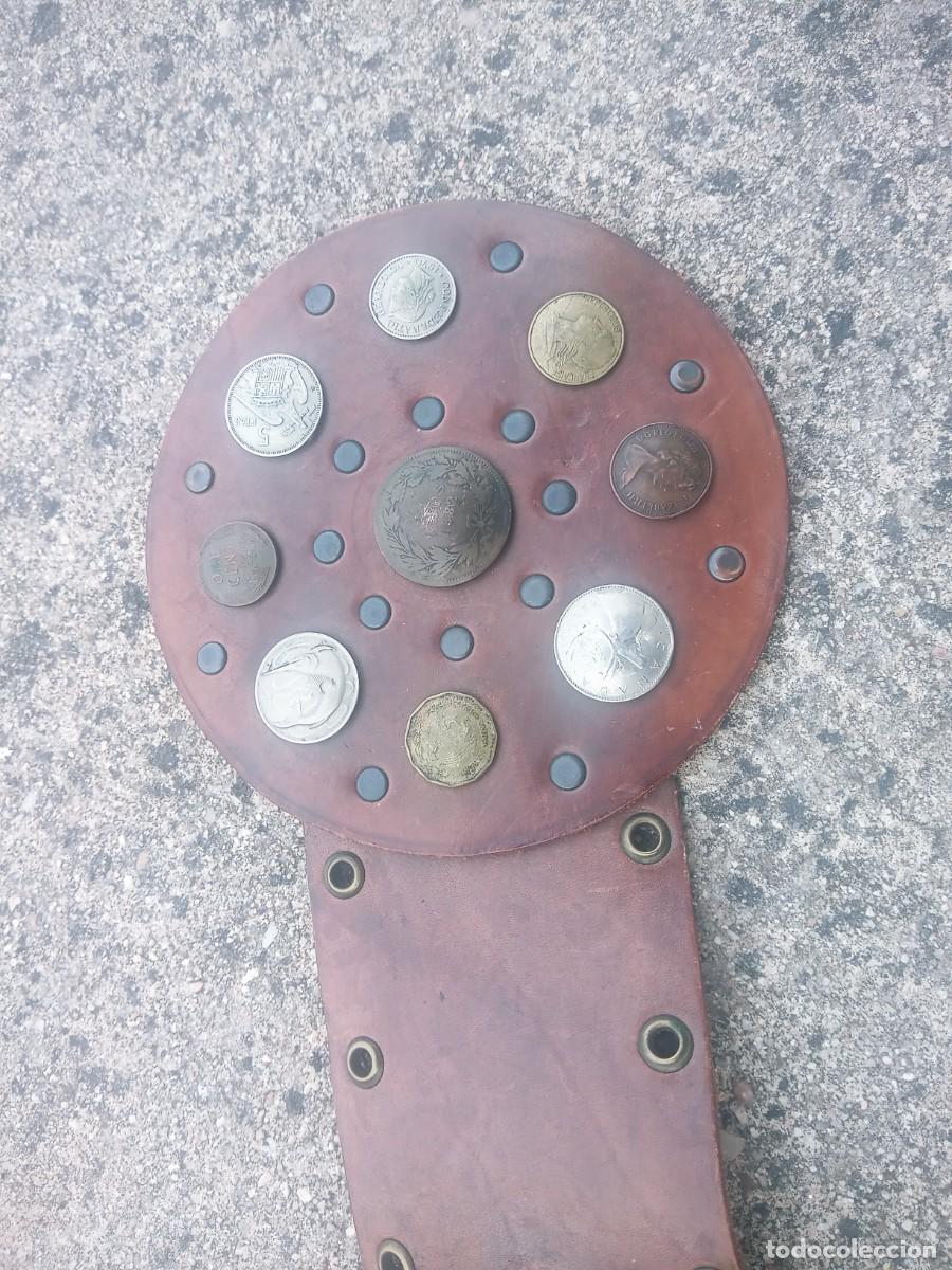 Vintage: BONITO CINTURON DE CUERO Y MONEDAS ANTIGUO. - Foto 17