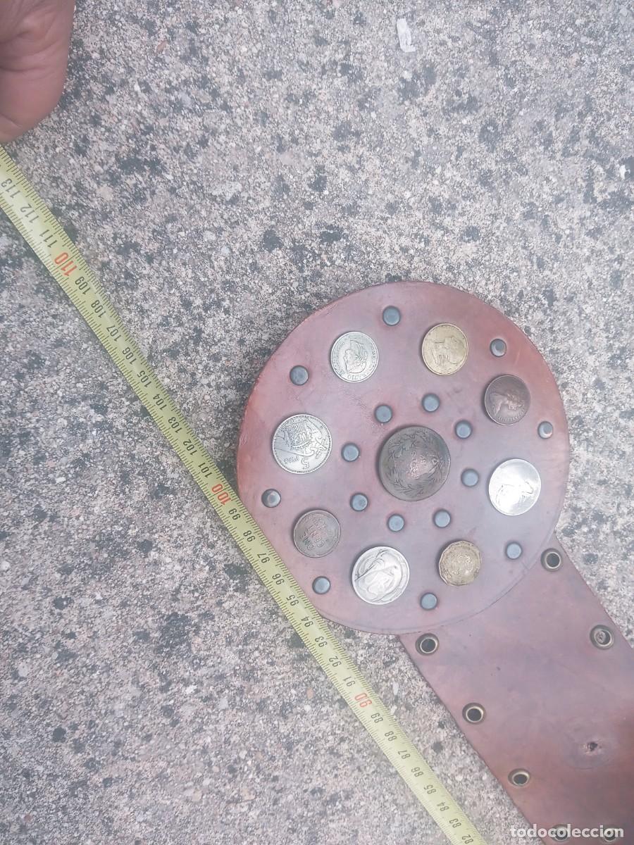 Vintage: BONITO CINTURON DE CUERO Y MONEDAS ANTIGUO. - Foto 19