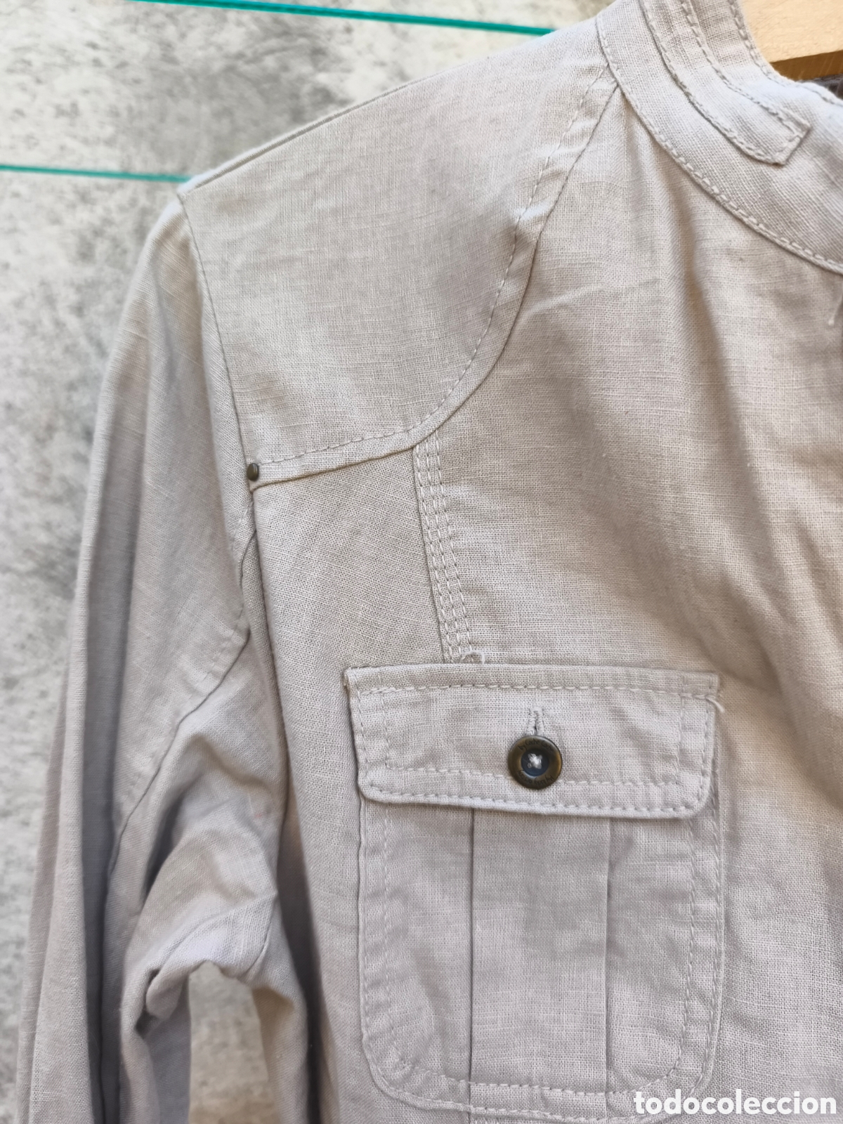 Vintage: Chaqueta / sariana, de lino y algod&oacute;n. Cache Cache - Foto 2