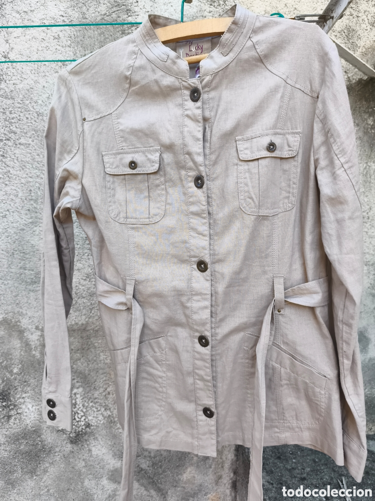 Vintage: Chaqueta / sariana, de lino y algod&oacute;n. Cache Cache - Foto 6