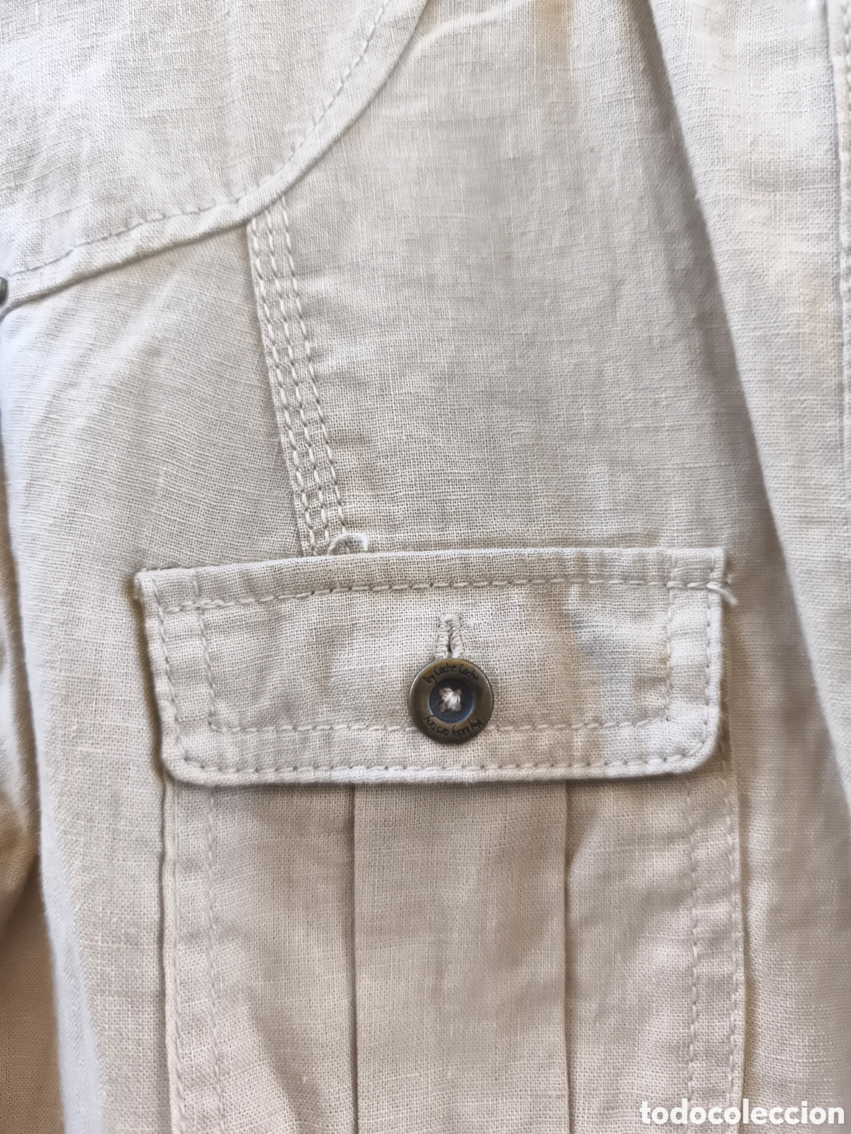 Vintage: Chaqueta / sariana, de lino y algod&oacute;n. Cache Cache - Foto 8