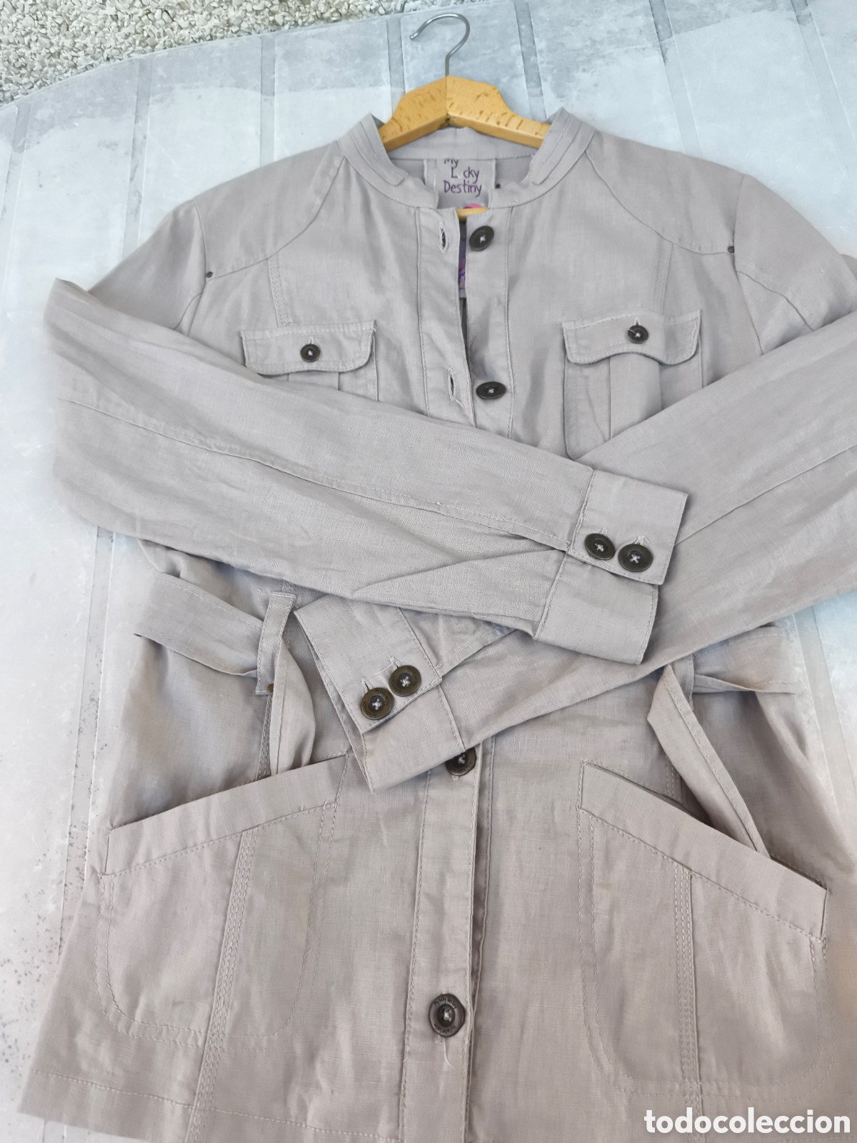 Vintage: Chaqueta / sariana, de lino y algod&oacute;n. Cache Cache - Foto 10