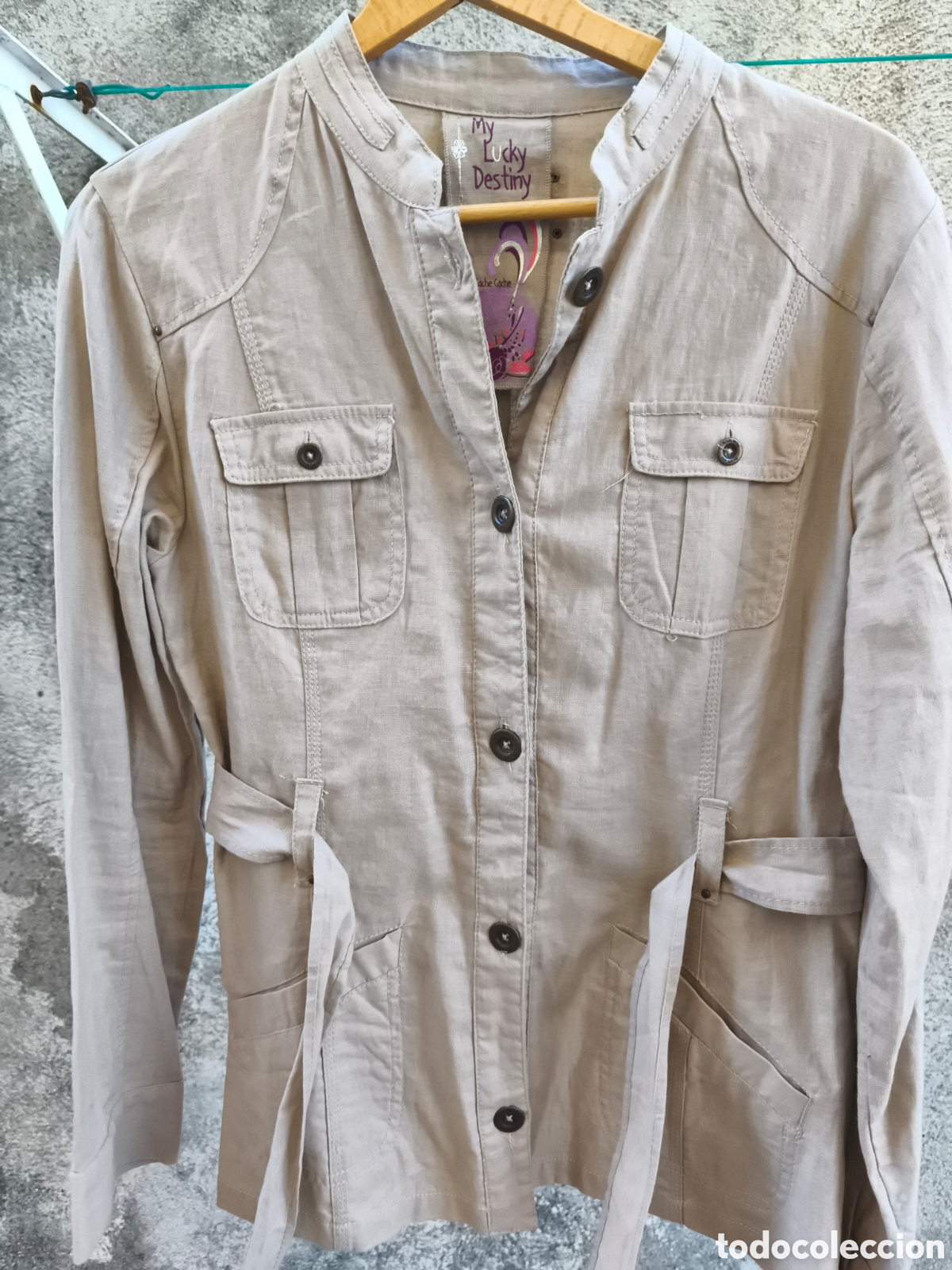 Vintage: Chaqueta / sariana, de lino y algod&oacute;n. Cache Cache - Foto 13