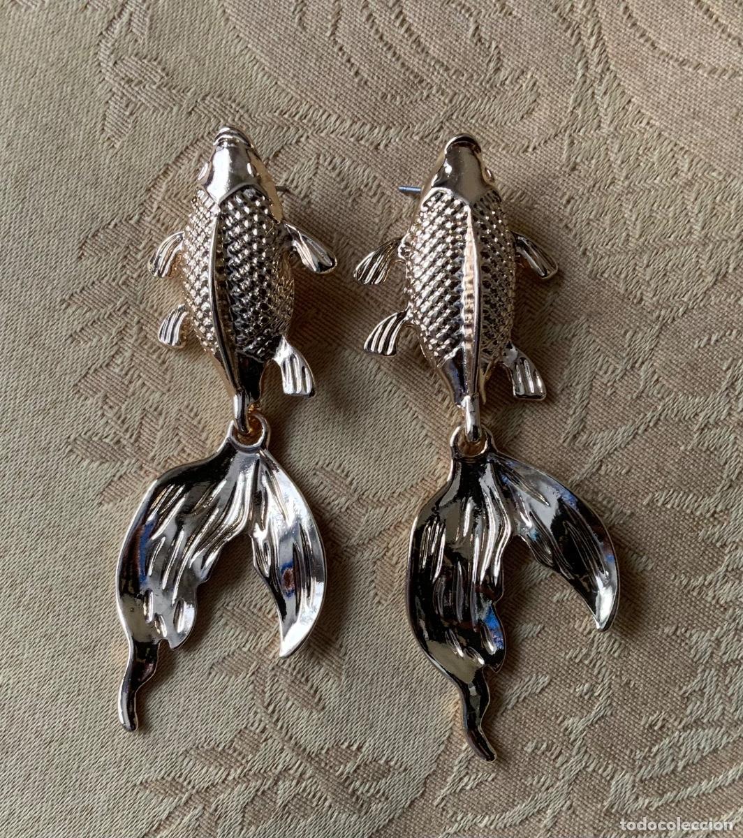Vintage: PENDIENTES ALTA BISUTERIA CON FORMA DE PEZ - Foto 1