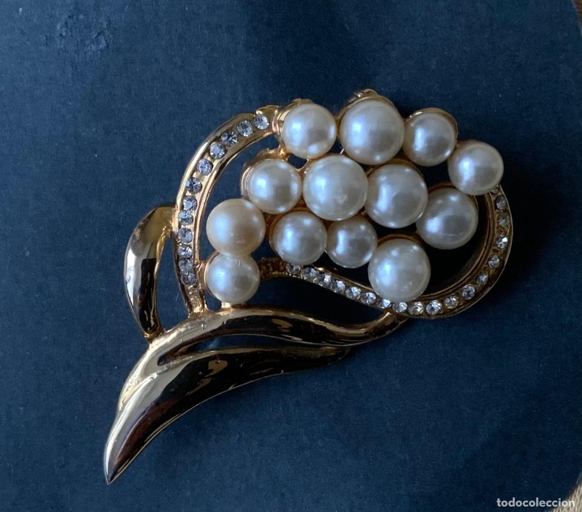 Vintage: BROCHE VINTAGE DORADO CON PERLAS - Foto 1