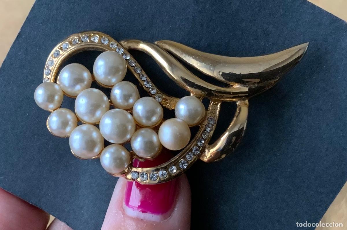 Vintage: BROCHE VINTAGE DORADO CON PERLAS - Foto 3