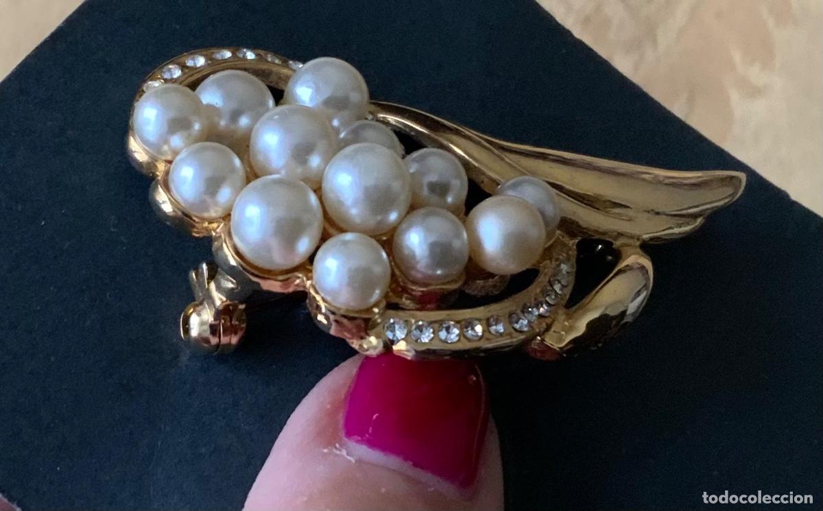 Vintage: BROCHE VINTAGE DORADO CON PERLAS - Foto 4