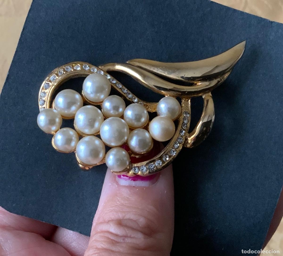Vintage: BROCHE VINTAGE DORADO CON PERLAS - Foto 5