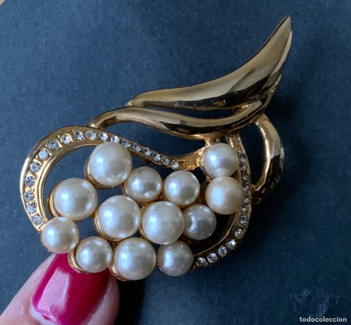 Vintage: BROCHE VINTAGE DORADO CON PERLAS - Foto 6