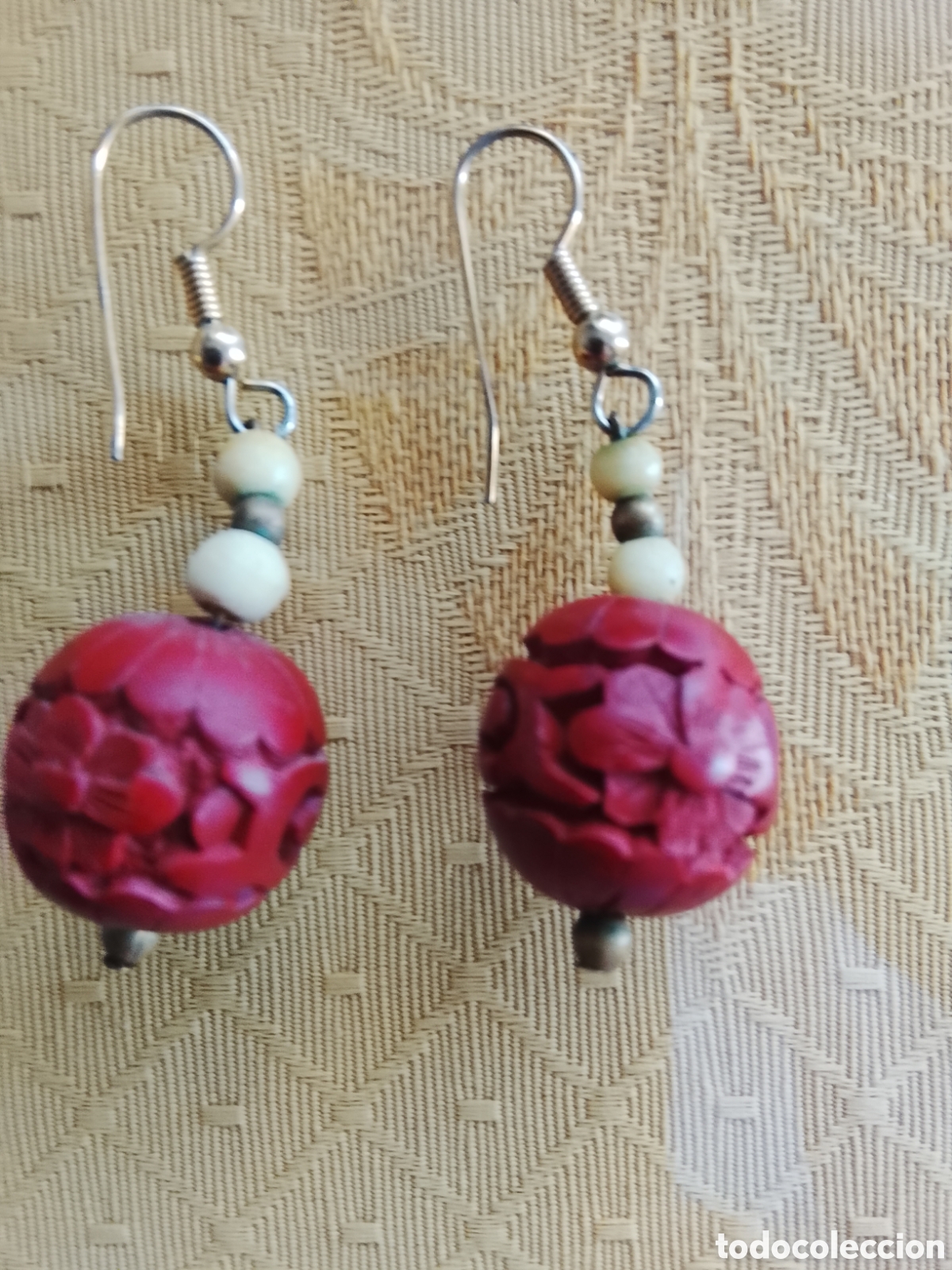 Vintage: Pendientes de madera a&ntilde;os 80. - Foto 4
