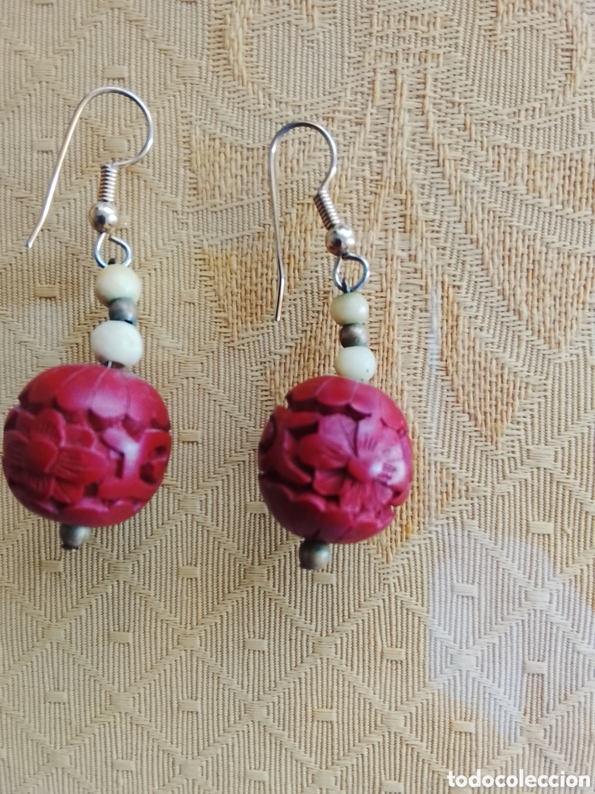 Vintage: Pendientes de madera a&ntilde;os 80. - Foto 2
