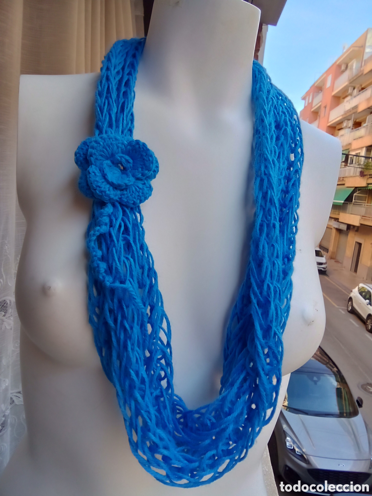 Vintage: Bufanda collar en un tono azul electrico - Foto 3