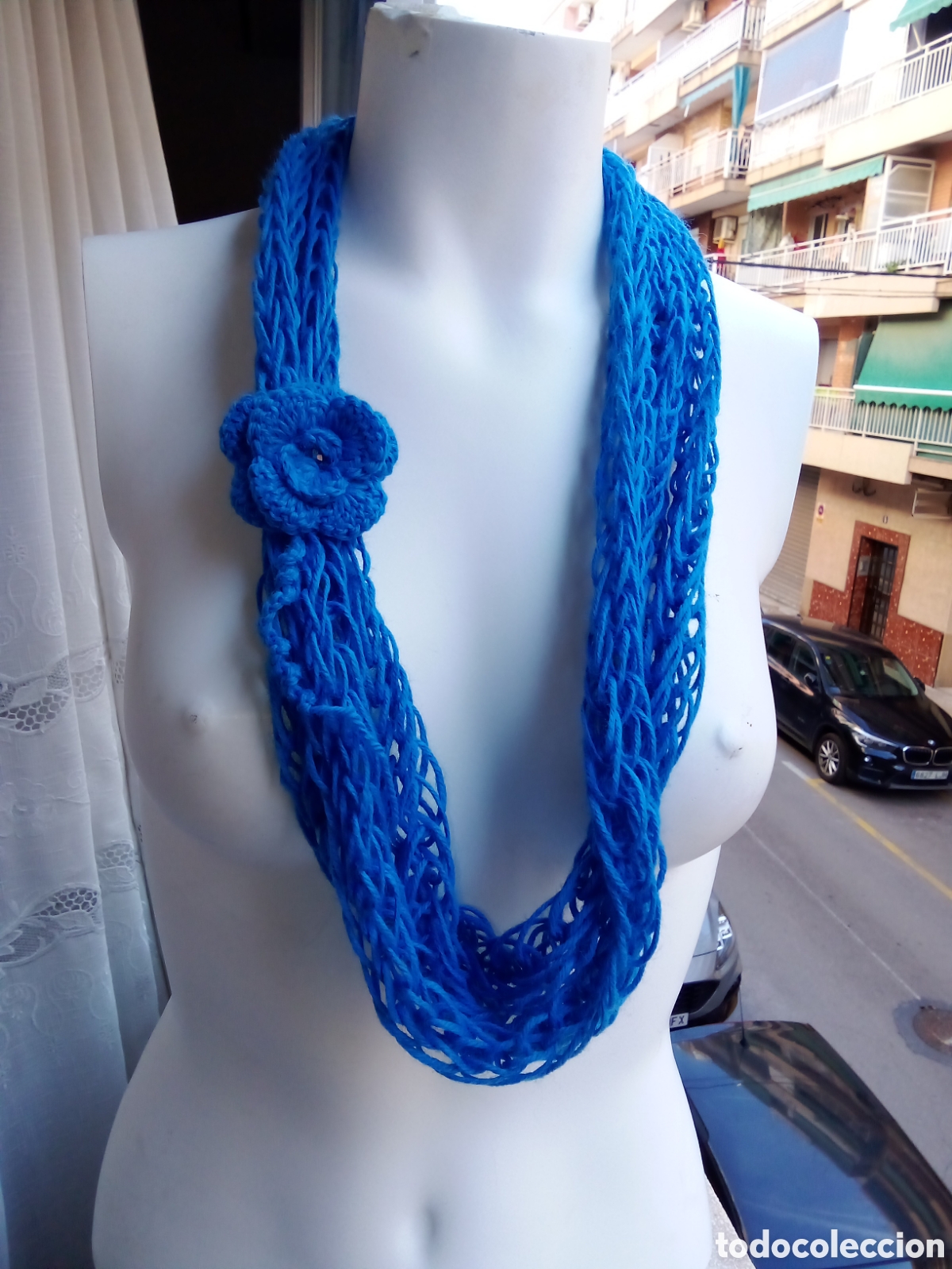 Vintage: Bufanda collar en un tono azul electrico - Foto 4