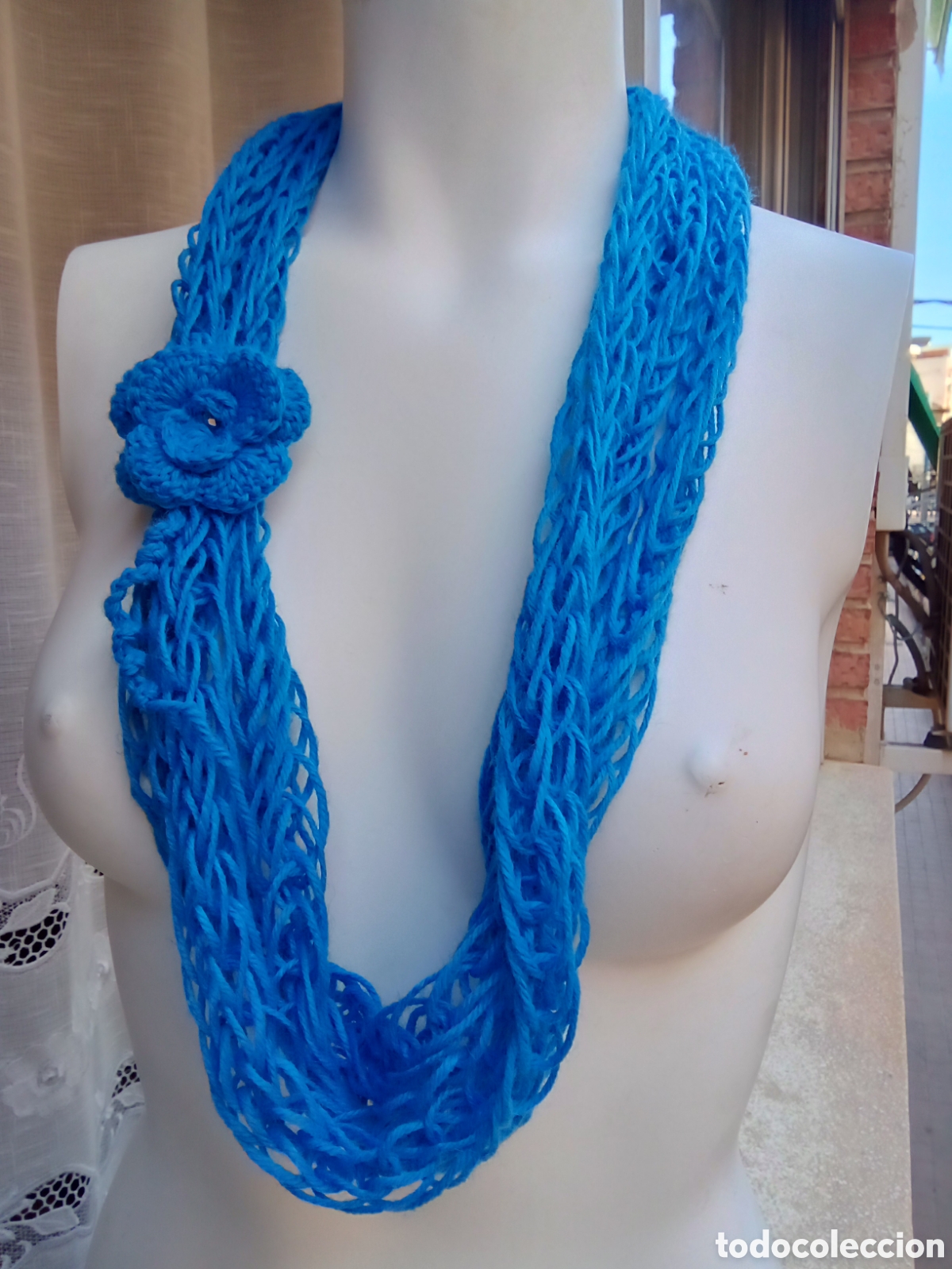 Vintage: Bufanda collar en un tono azul electrico - Foto 1
