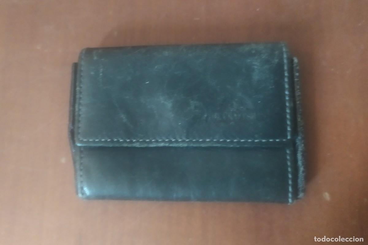 Vintage: Monedero de cuero negro - Foto 1