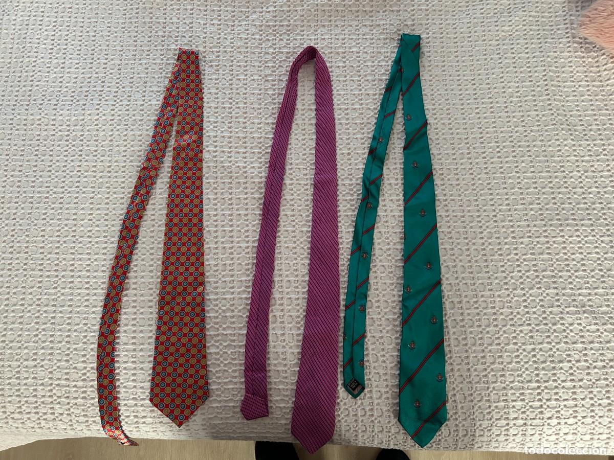 Vintage: Lote de 3 corbatas vintage 100% seda - Foto 1
