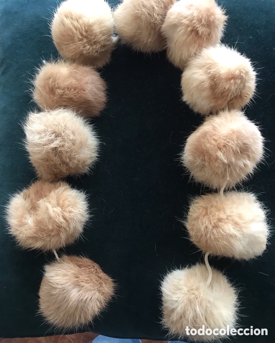 Vintage: Bufanda / Collar de pompones de piel - Foto 1