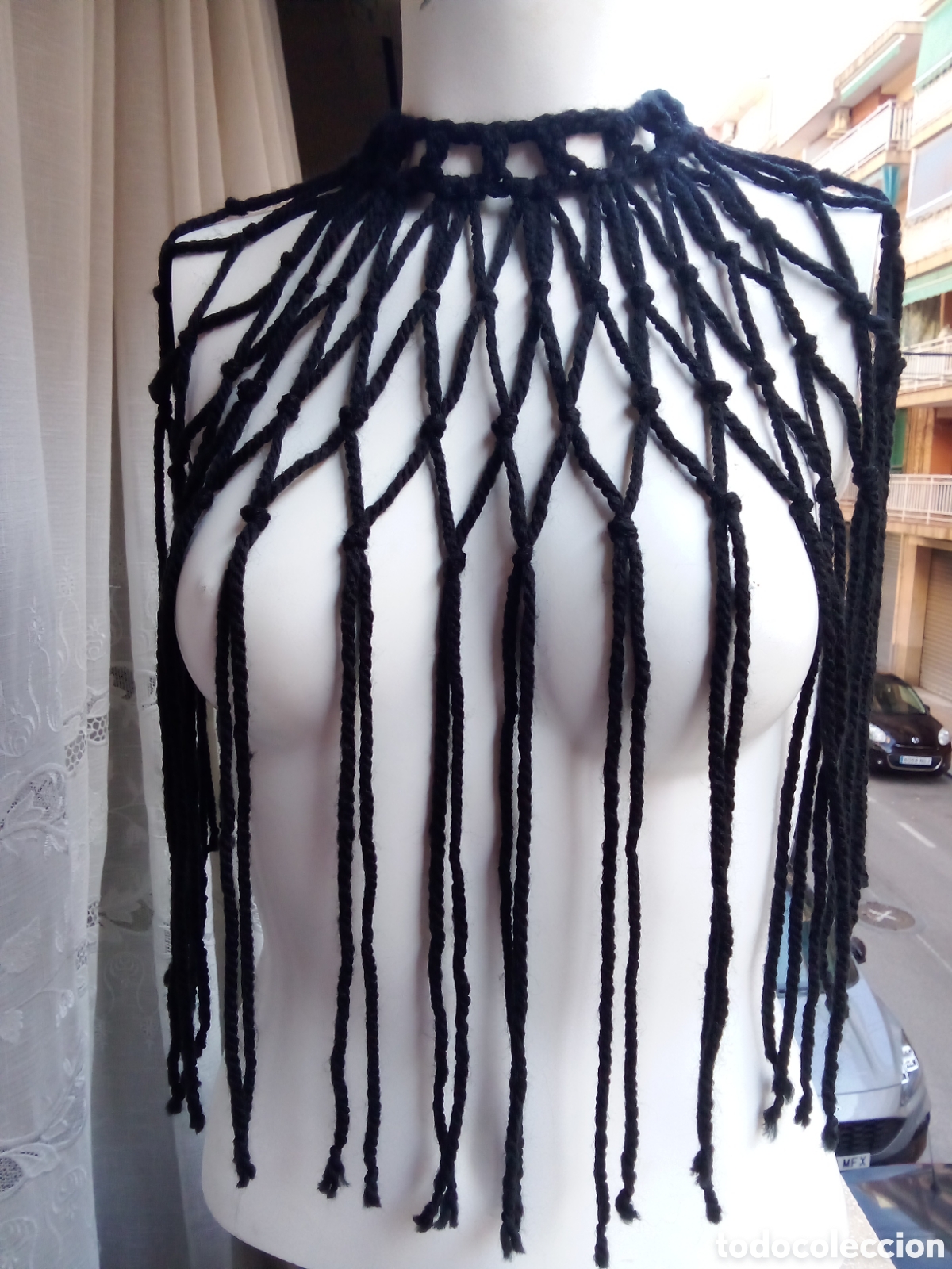 Vintage: Halter collar negro tejido crochet - Foto 2