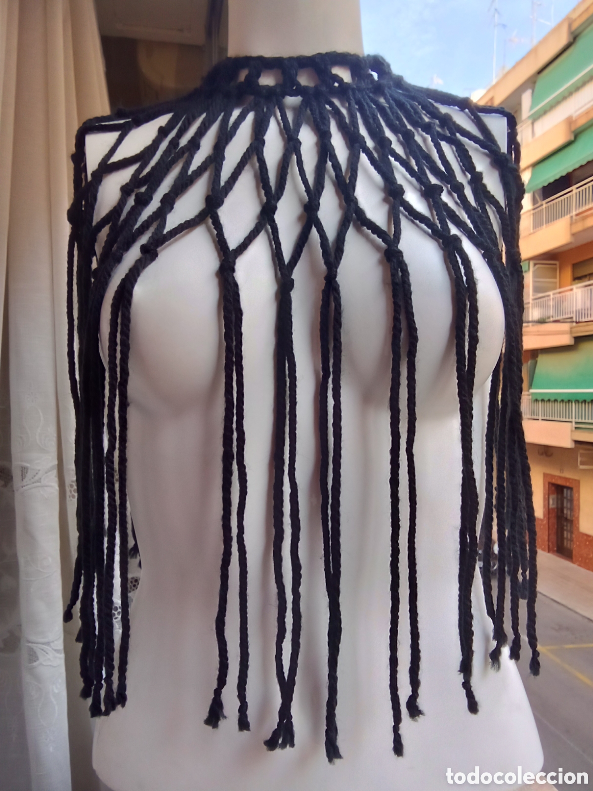 Vintage: Halter collar negro tejido crochet - Foto 4