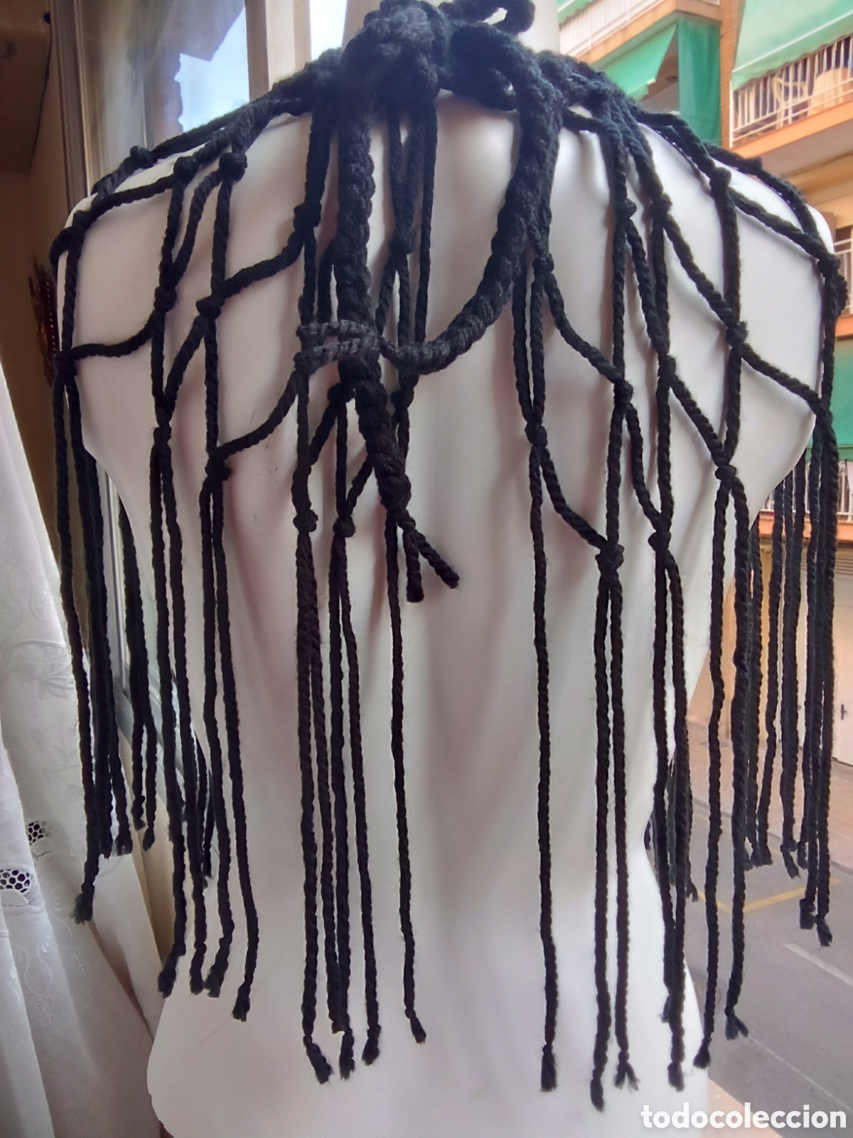 Vintage: Halter collar negro tejido crochet - Foto 6