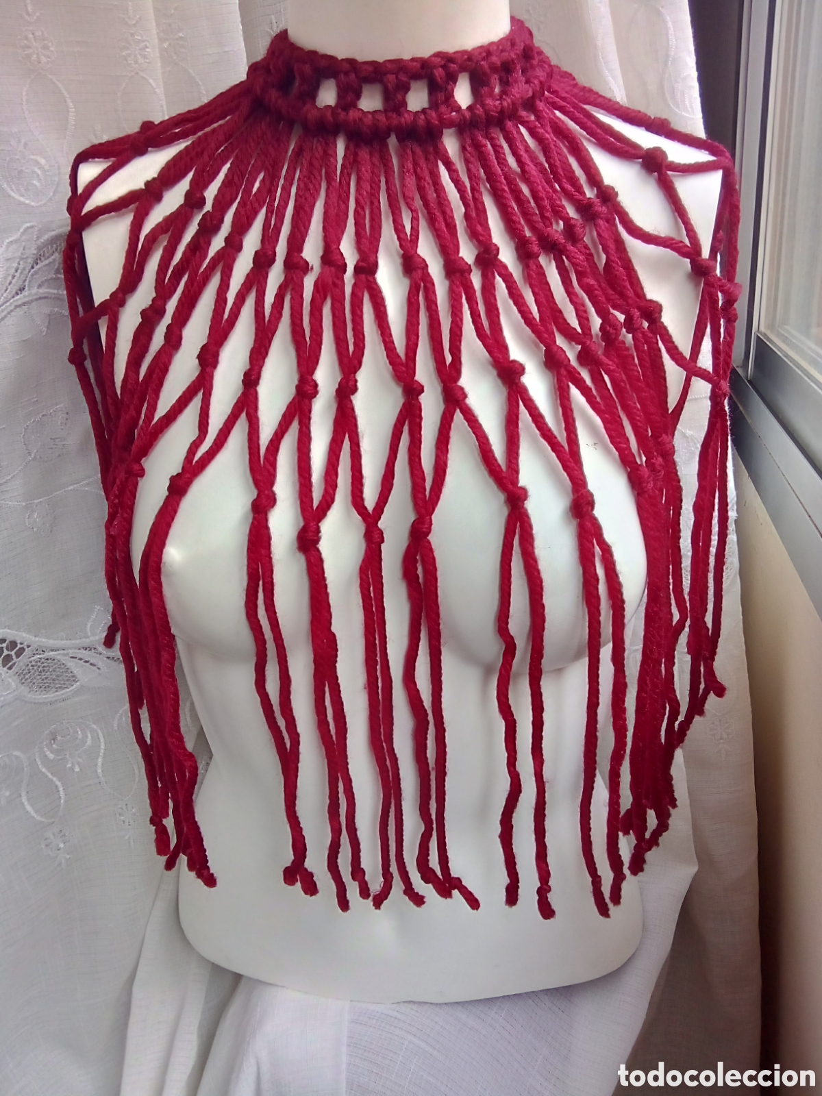 Vintage: Halter collar tono burdeos - Foto 3