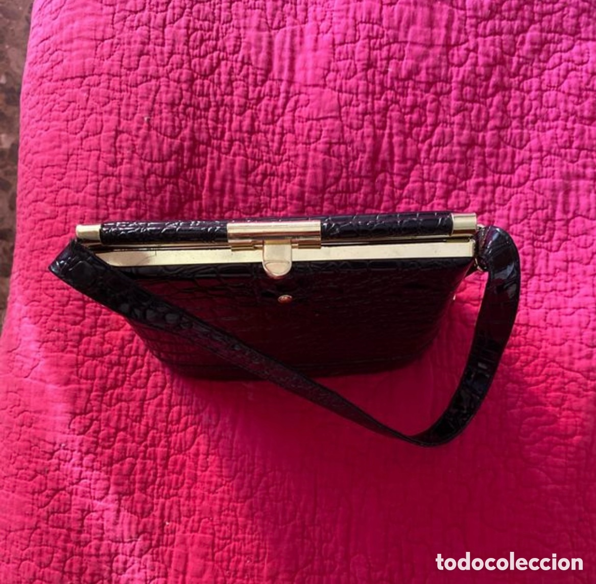 Vintage: Bolso de noche charol cocodrilo - Foto 2
