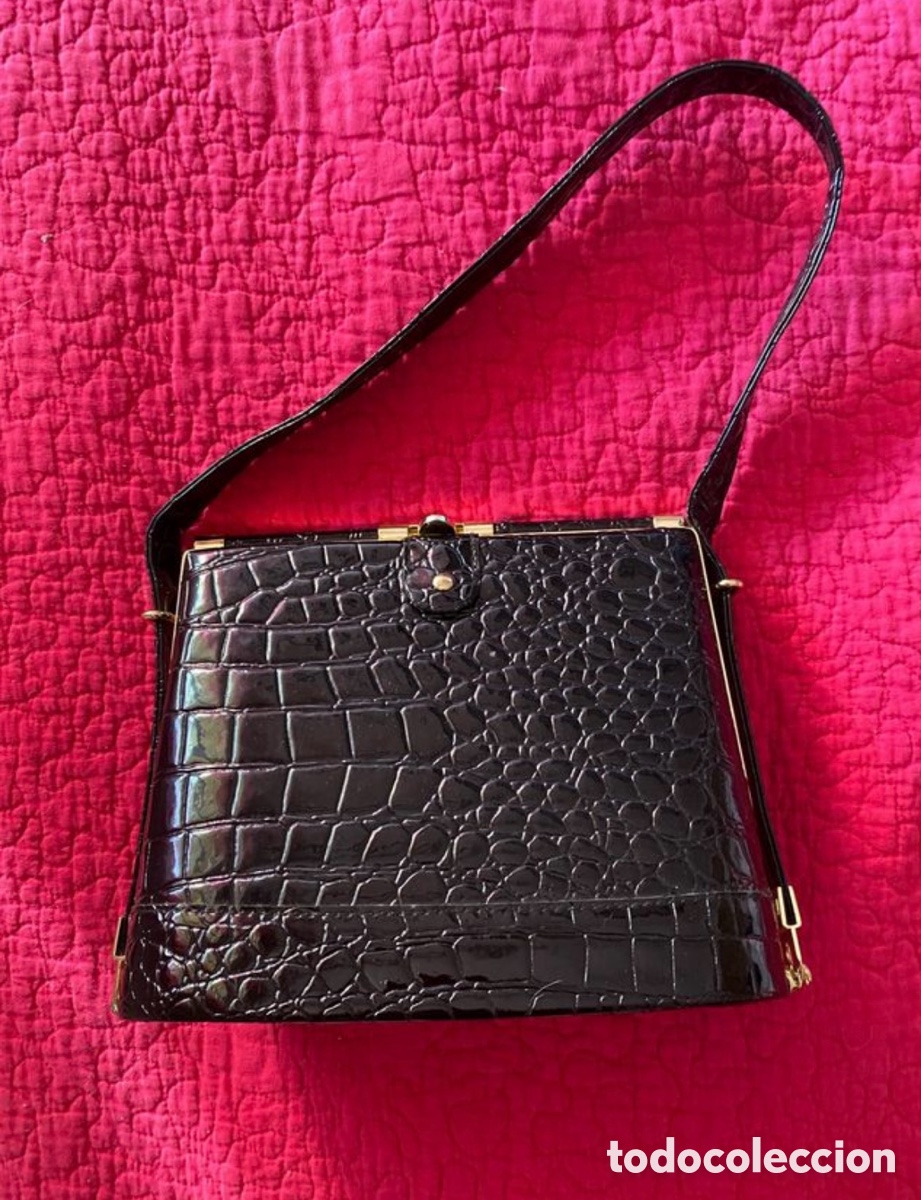 Vintage: Bolso de noche charol cocodrilo - Foto 1