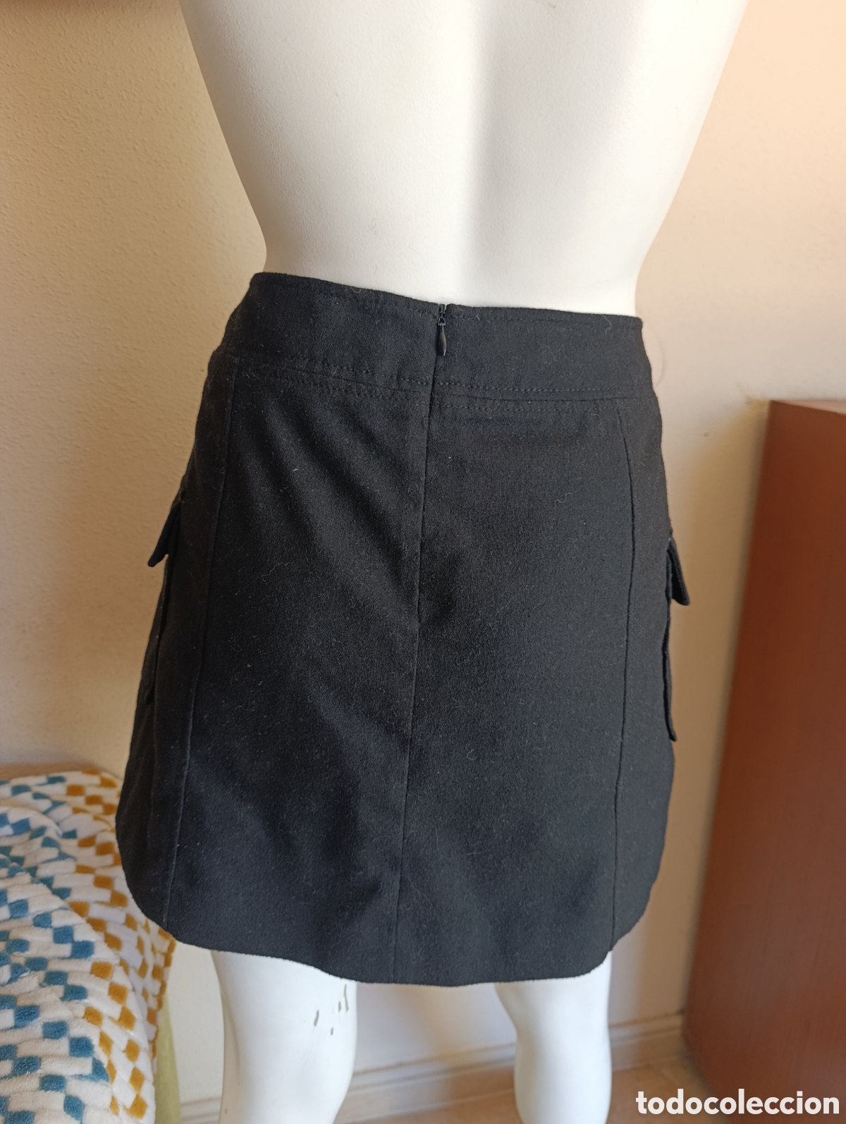 Vintage: Falda lana Esprit negra pliegues - Foto 4
