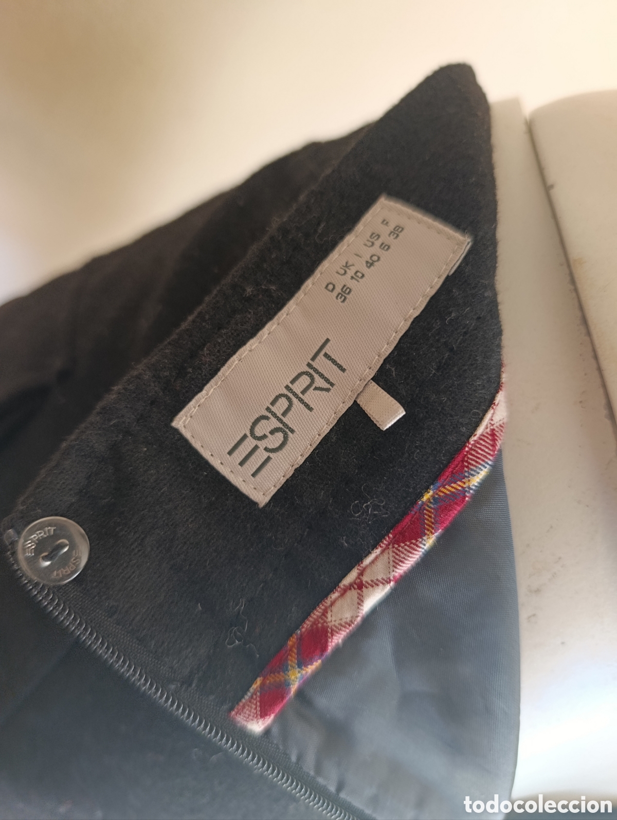 Vintage: Falda lana Esprit negra pliegues - Foto 5