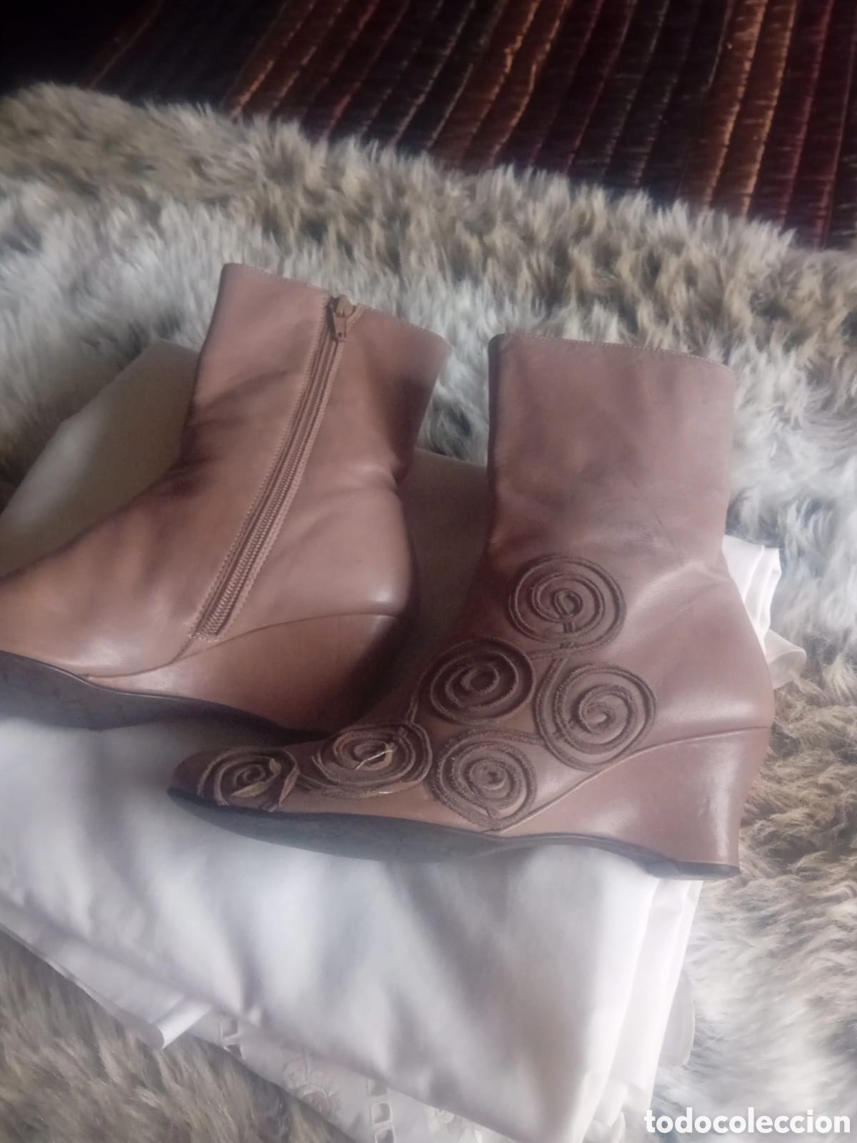 Vintage: Botines Piel marr&oacute;n talla 37 - Foto 3