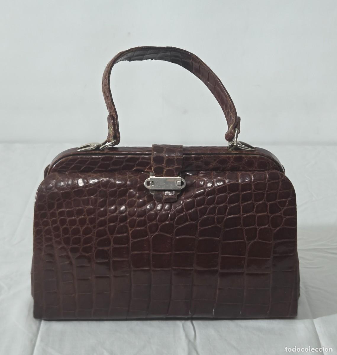 Vintage: Antiguo bolso de piel de cocodrilo - Foto 1
