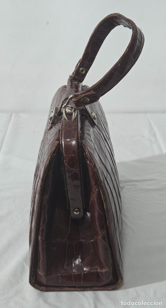 Vintage: Antiguo bolso de piel de cocodrilo - Foto 3