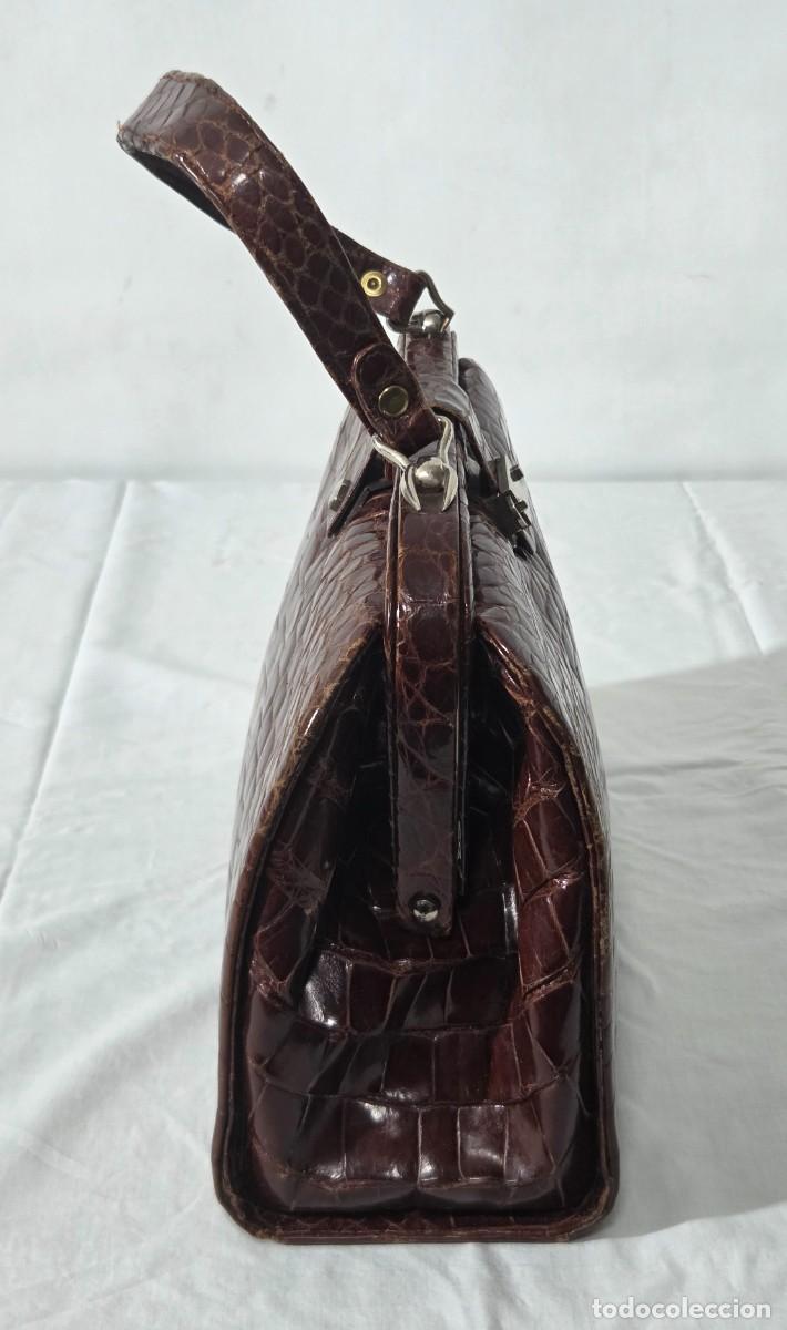 Vintage: Antiguo bolso de piel de cocodrilo - Foto 6