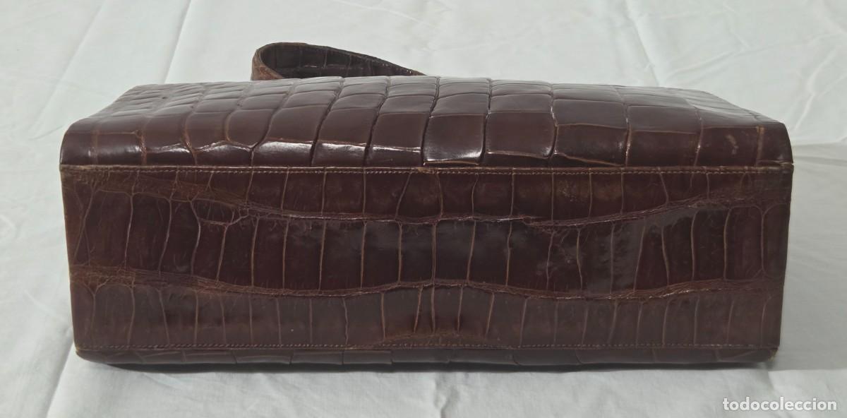 Vintage: Antiguo bolso de piel de cocodrilo - Foto 8