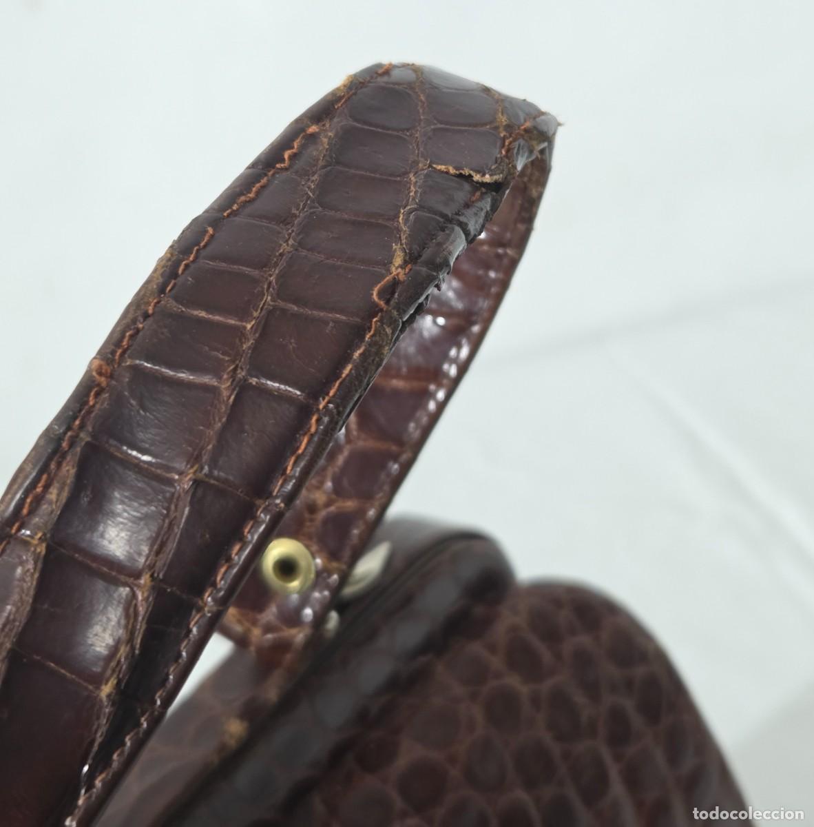 Vintage: Antiguo bolso de piel de cocodrilo - Foto 13