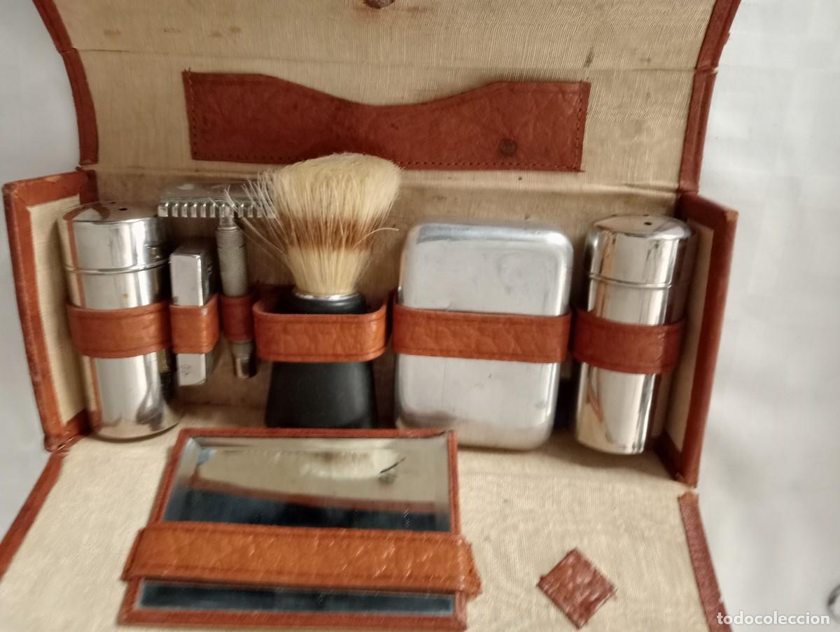 Vintage: NECESER ANTIGUO EN FUNDA SEGURAMENTE DE PIEL - Foto 1
