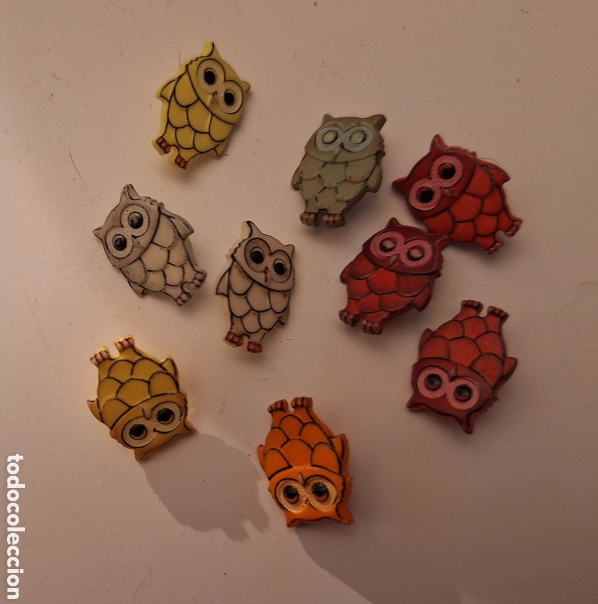 Vintage: Peque&ntilde;os botones en forma de lechuza - Foto 1