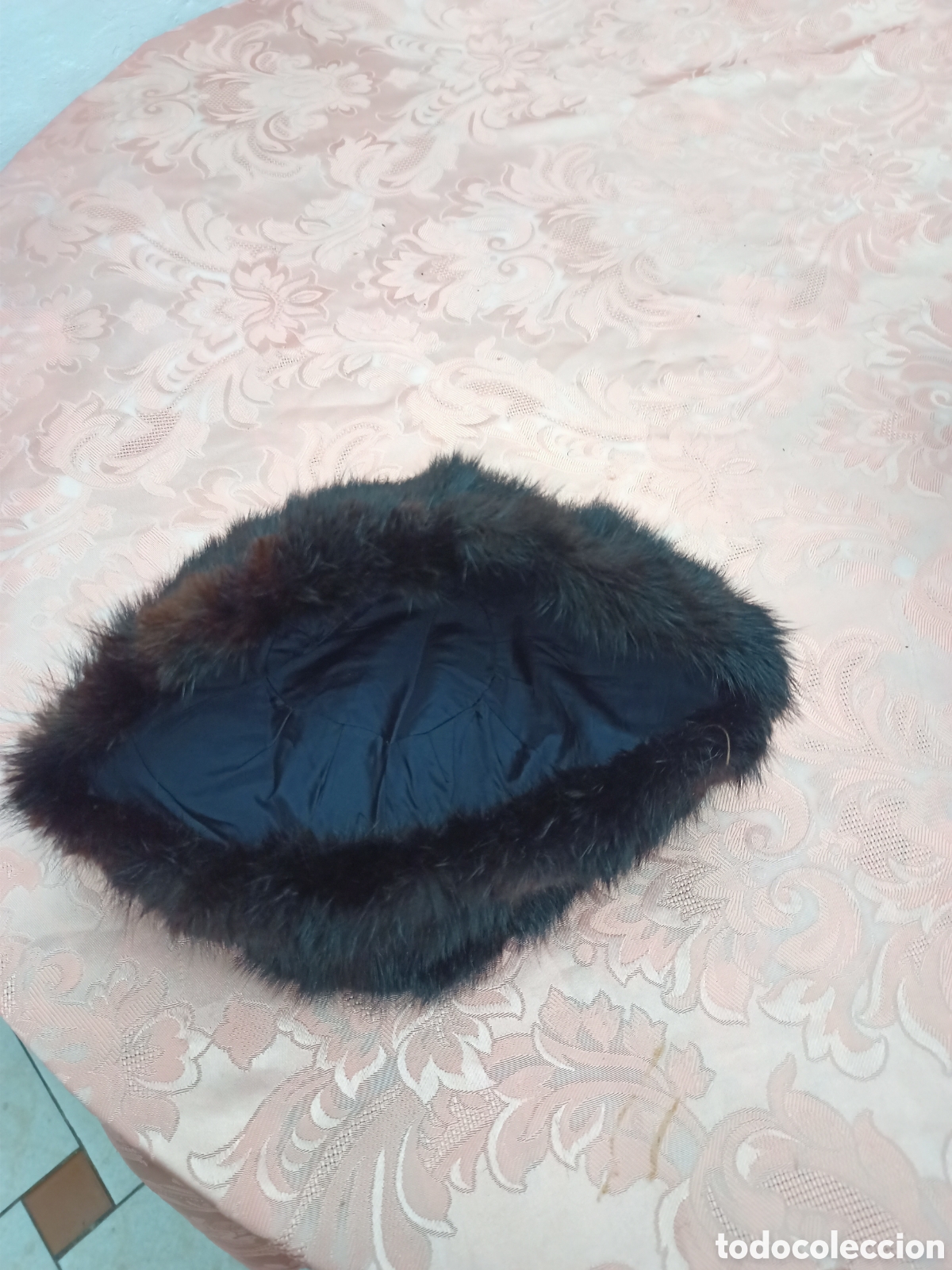 Vintage: Gorro de piel de vis&oacute;n marr&oacute;n oscuro. - Foto 2