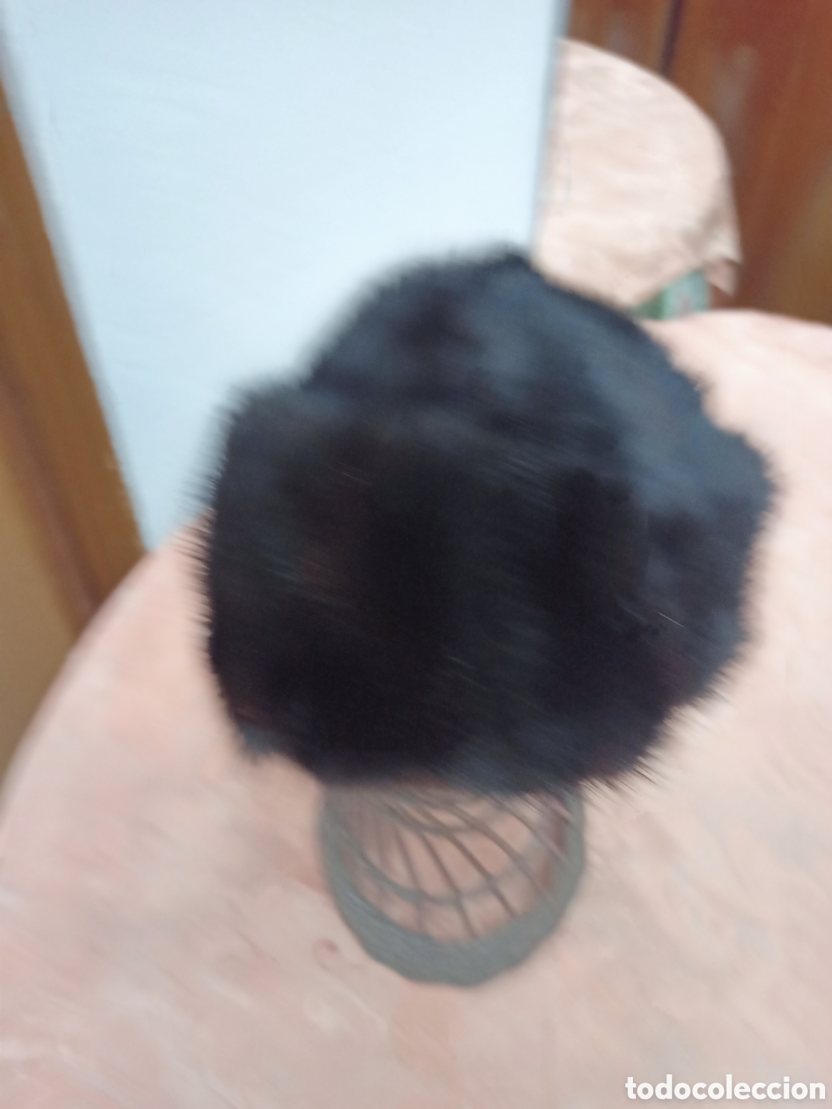 Vintage: Gorro de piel de vis&oacute;n marr&oacute;n oscuro. - Foto 3