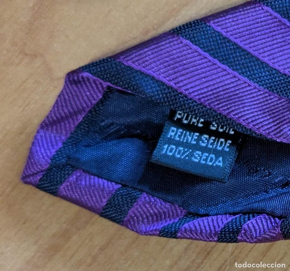 Vintage: Corbata seda Emidio Tucci morada rayas - Foto 4