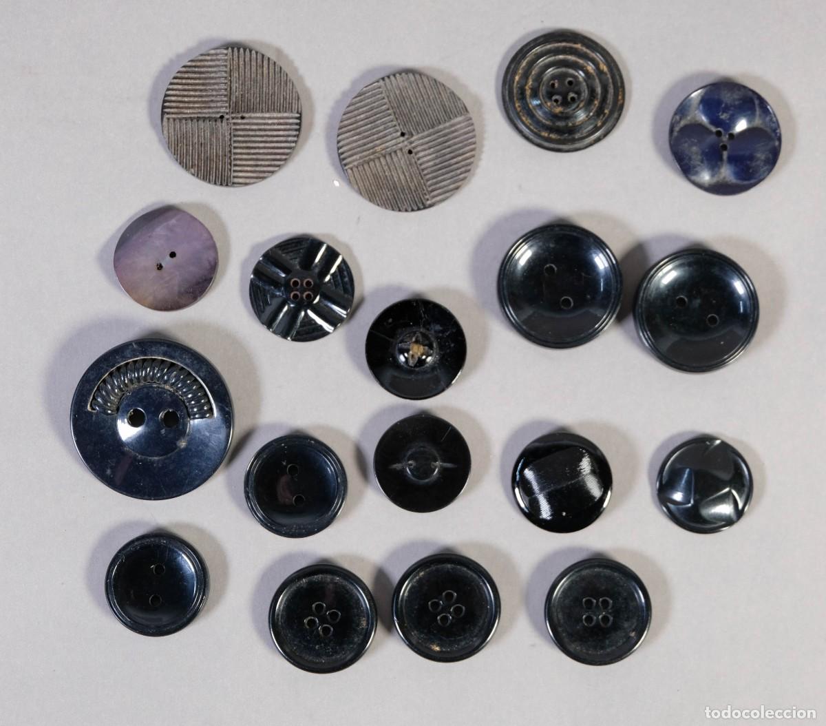 Vintage: LOTE DE BOTONES NEGROS Y GRISES - Foto 1